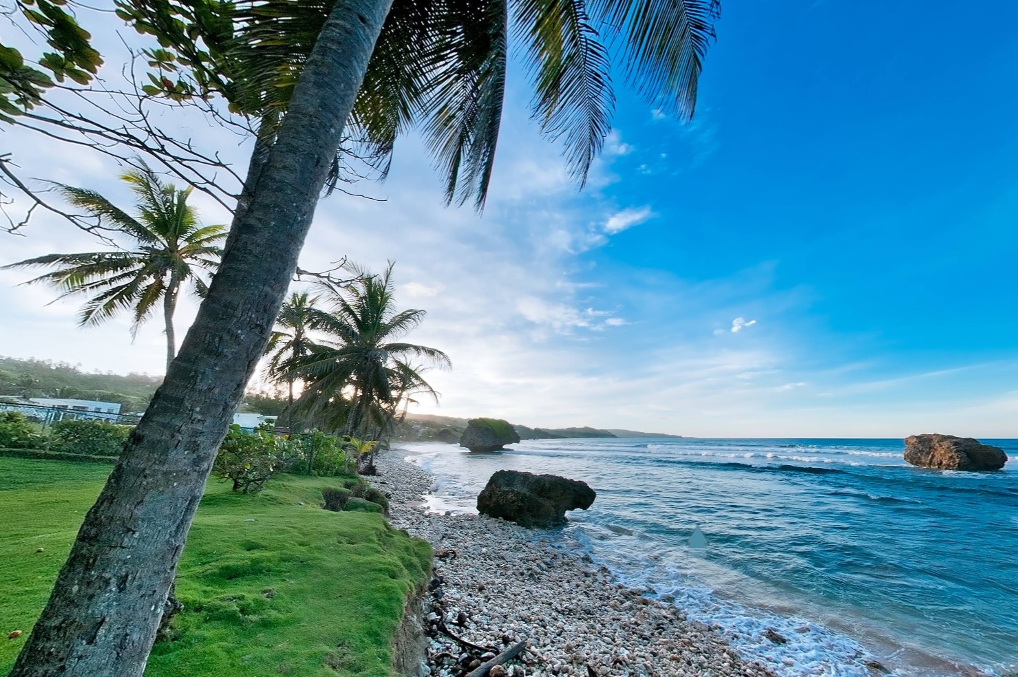 Dramatic tropical coastline and large rock formations