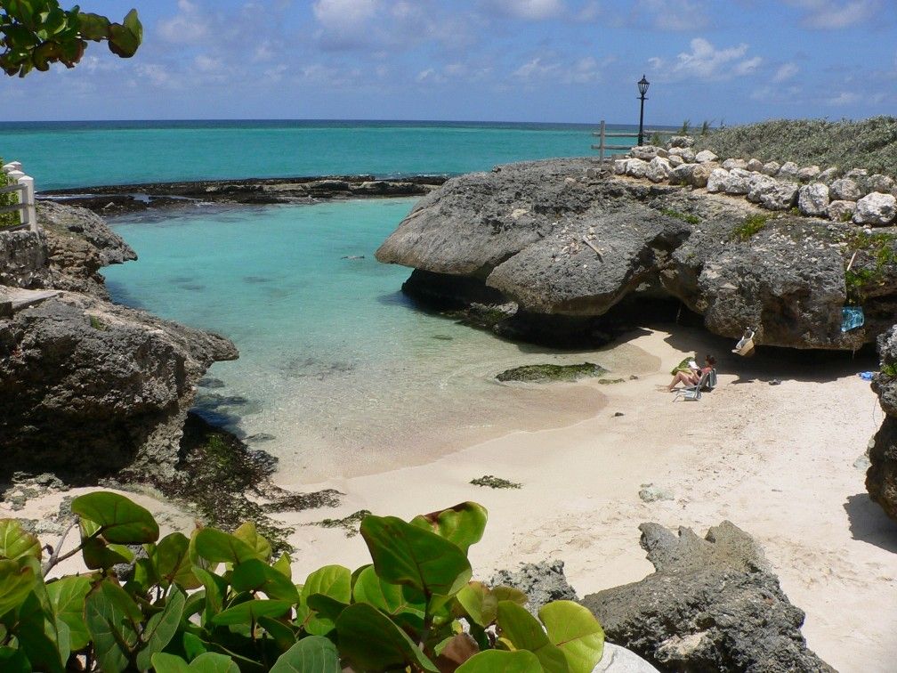 Small secluded tropical beach cove